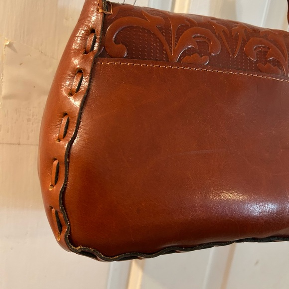 Patricia Nash Embossed Leather Crossbody in Cognac Brown - Picture 5 of 7